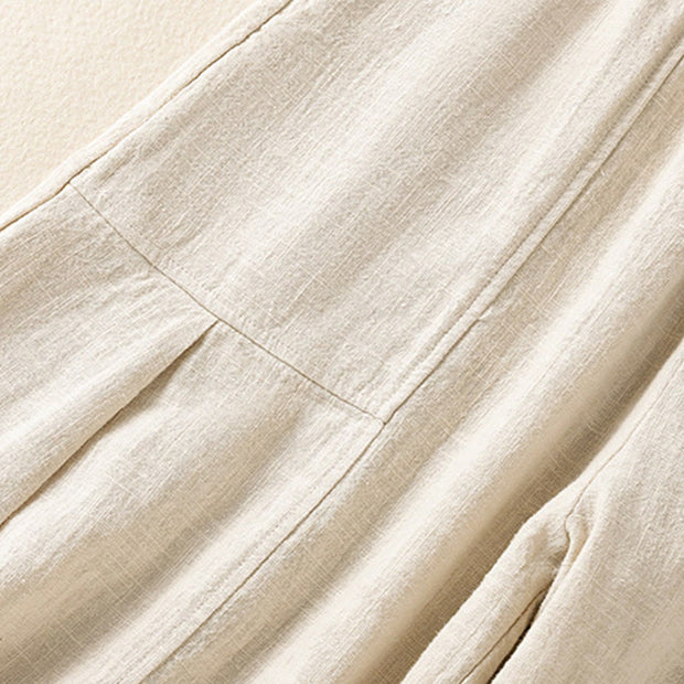 Buddha Stones Plain Simple Design High Waist Women's Cotton Linen Harem Pants With Pockets - image 7