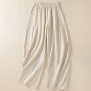 Buddha Stones Plain Simple Design High Waist Women's Cotton Linen Harem Pants With Pockets - Linen - US8-10，UK/AU12-14，EU40-42 (2XL) - image 1