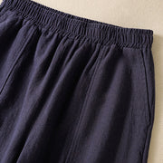 Buddha Stones Plain Simple Design High Waist Women's Cotton Linen Harem Pants With Pockets - image 21