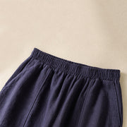 Buddha Stones Plain Simple Design High Waist Women's Cotton Linen Harem Pants With Pockets - image 20