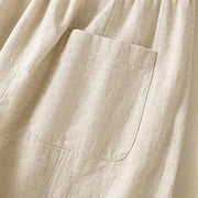 Buddha Stones Plain Simple Design High Waist Women's Cotton Linen Harem Pants With Pockets - image 9