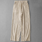 Buddha Stones Casual Tie-Dye Striped Design Drawstring Women's Cotton Wide Leg Pants With Pockets - image 8