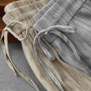 Buddha Stones Casual Tie-Dye Striped Design Drawstring Women's Cotton Wide Leg Pants With Pockets - image 19