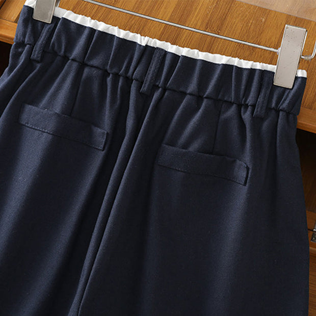 Buddha Stones Casual Hollow Lace Waistband Design Women's Cotton Linen Wide Leg Pants With Pockets - image 5