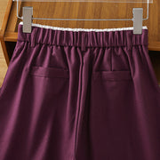 Buddha Stones Casual Hollow Lace Waistband Design Women's Cotton Linen Wide Leg Pants With Pockets - image 24