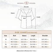 Buddha Stones Casual Plain Button Half Sleeve Middy Collar Cotton Women's Shirt - image 4