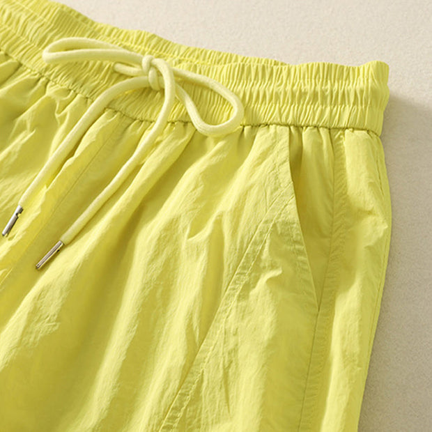 Buddha Stones Summer Vintage Plain Drawstring Cuffed Women's Pants With Pockets - image 29