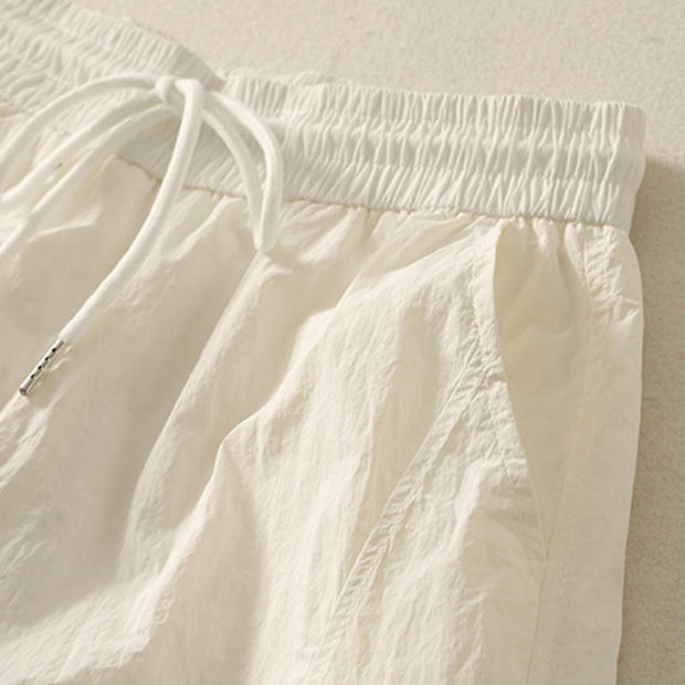Buddha Stones Summer Vintage Plain Drawstring Cuffed Women's Pants With Pockets - image 9