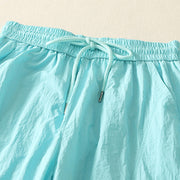 Buddha Stones Summer Vintage Plain Drawstring Cuffed Women's Pants With Pockets - image 24