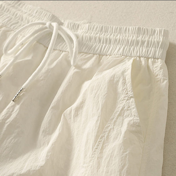 Buddha Stones Summer Vintage Plain Drawstring Cuffed Women's Pants With Pockets - image 11