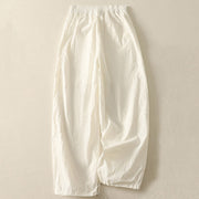 Buddha Stones Summer Vintage Plain Drawstring Cuffed Women's Pants With Pockets - image 7