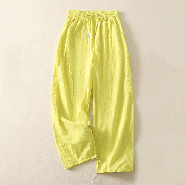 Buddha Stones Summer Vintage Plain Drawstring Cuffed Women's Pants With Pockets - GreenYellow - US8-10，UK/AU12-14，EU40-42 (2XL) - image 27