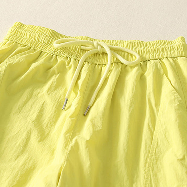 Buddha Stones Summer Vintage Plain Drawstring Cuffed Women's Pants With Pockets - image 30