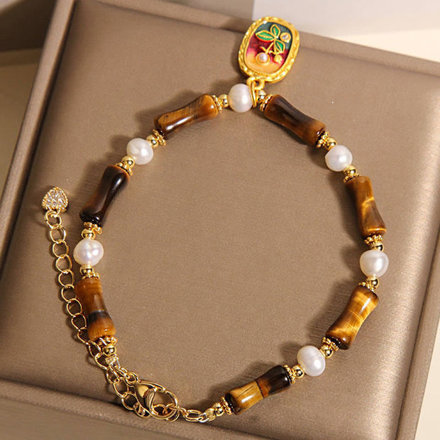 FREE Today: Protection and Strength Natural Bamboo Tiger Eye Pearl Bracelet - image 4
