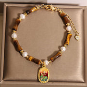 FREE Today: Protection and Strength Natural Bamboo Tiger Eye Pearl Bracelet - image 3
