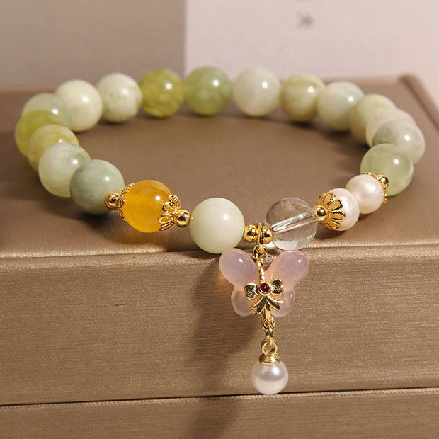 FREE Today: Luck and Prosperity Natural Butterfly Serpentine Jade Yanyuan Agate Bracelet - image 2