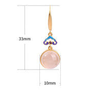 FREE Today: Calm Harmony 925 Sterling Silver Posts Natural Chalcedony Gold-plated Earrings