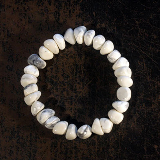 Buddha Stones White Turquoise Irregular Blocks Courage Bracelet - image 3