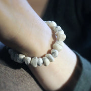 Buddha Stones White Turquoise Irregular Blocks Courage Bracelet - image 4