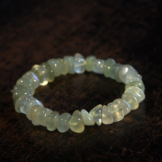 Buddha Stones Natural Peridot Irregular Blocks Peace Bracelet - 17-17.5cm - image 1