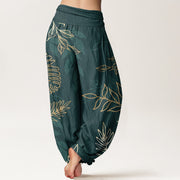 Buddha Stones Casual Rich Botanical Design Women's Elastic Waist Harem Pants - image 3