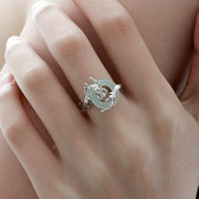 Buddha Stones 925 Sterling Silver Dragon Peace Buckle Quartzite Jade Balance Ring - image 2