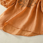 Buddha Stones Embroidered Lace Casual Women's Cotton Linen Half Sleeve T-shirt - image 6