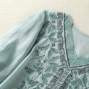 Buddha Stones Embroidered Lace Casual Women's Cotton Linen Half Sleeve T-shirt - image 12