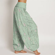 Buddha Stones Casual Tiny Flowers Pattern Women's Elastic Waist Harem Pants - image 2
