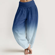 Buddha Stones Casual Gradient Solid Colors Women's Elastic Waist Harem Pants - SteelBlue - US22，UK/AU26，EU54 (6XL) - image 9