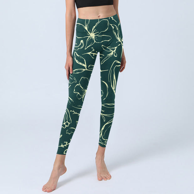 Buddha Stones Large Floral Petals Print Gym Leggings Women's Yoga Pants - image 6