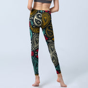 Buddha Stones Colorful Paisley Print Gym Leggings Women's Yoga Pants - image 7