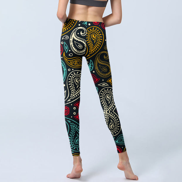 Buddha Stones Colorful Paisley Print Gym Leggings Women's Yoga Pants - image 7