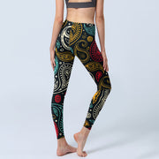 Buddha Stones Colorful Paisley Print Gym Leggings Women's Yoga Pants - image 5