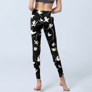 Buddha Stones White Butterflies Print Gym Leggings Women's Yoga Pants - image 7