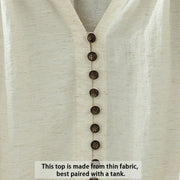 Buddha Stones White Plain Button Three Quarter Sleeve Women's Shirt - image 5