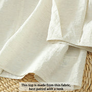 Buddha Stones White Plain Button Three Quarter Sleeve Women's Shirt - image 9