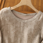Buddha Stones Casual Crew Neck Women's Lace-up Half Sleeve Shirt - image 4