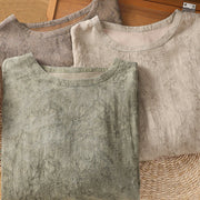 Buddha Stones Casual Crew Neck Women's Lace-up Half Sleeve Shirt - image 18