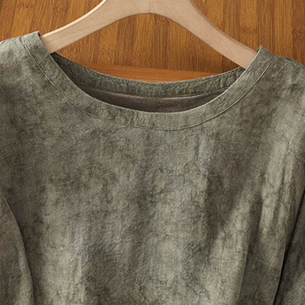 Buddha Stones Casual Crew Neck Women's Lace-up Half Sleeve Shirt - image 13