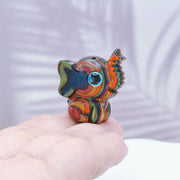 Buddha Stones 2Pcs Mini Rainbow Eucalyptus Elephant Carved Strength Decoration - image 5