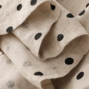 Buddha Stones Summer Polka Dot V-Neck Lace-up Cotton Linen Midi Dress With Pockets - image 19