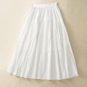 Buddha Stones Simple Lines Elastic Waist Women's Skirt With Pockets