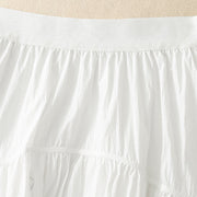 Buddha Stones Simple Lines Elastic Waist Women's Skirt With Pockets
