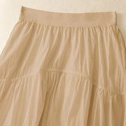Buddha Stones Simple Lines Elastic Waist Women's Skirt With Pockets