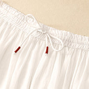 Buddha Stones Summer Solid Color Elastic Waist Drawstring Women's Skirt - image 3