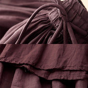 Buddha Stones Summer Solid Color Elastic Waist Drawstring Women's Skirt - image 20