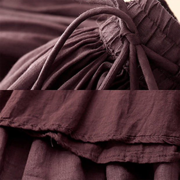 Buddha Stones Summer Solid Color Elastic Waist Drawstring Women's Skirt - image 20