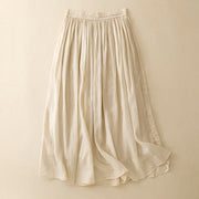 Buddha Stones Summer Solid Color Elastic Waist Drawstring Women's Skirt - image 22