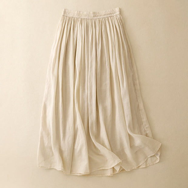 Buddha Stones Summer Solid Color Elastic Waist Drawstring Women's Skirt - image 22